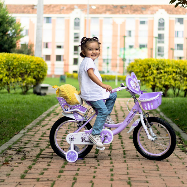 Bicicleta para niñas de 4 años rin 16 moradol. Wuilpy Bike.