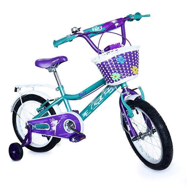 Bicicleta Rin 16 GW Fairy, para niñas de 4 a 6 años con accesorios Verde Wuilpy