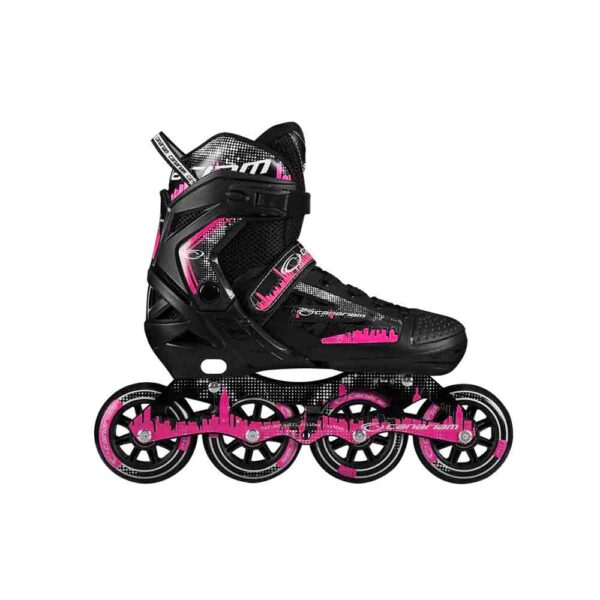 Patines Canariam Roller Team. Color negro rosado. Wuilpy Bike.