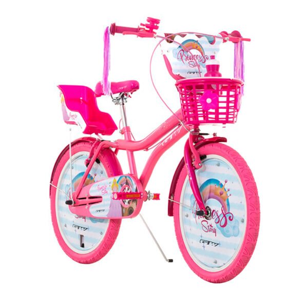 Bicicleta para niñas rin 20 Gw Princess Story 6 a 9 años. Wuilpy Bike. Rosada