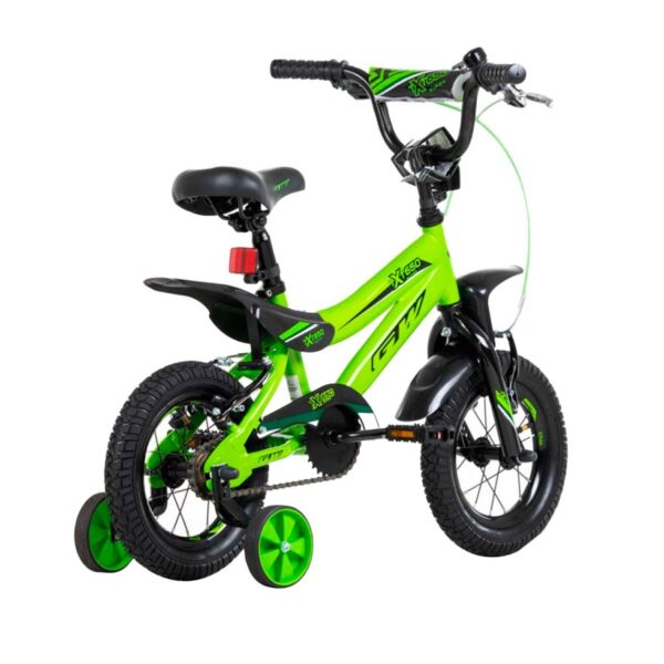 Bicicleta para niños GW Rin 12 TXT 650, Verde Neón Negro. Wuilpy Bike.