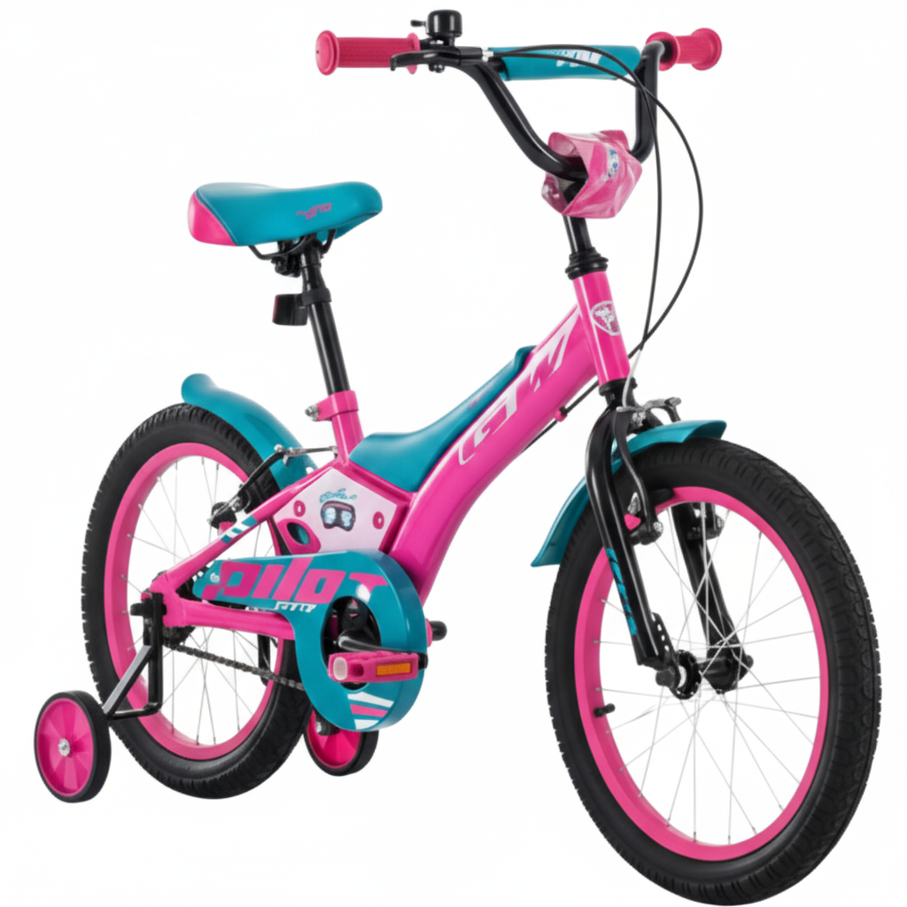 Bicicleta para niños rin 16 Gw Pilot. Magenta. 4 a 7 años. Wuilpy Bike.