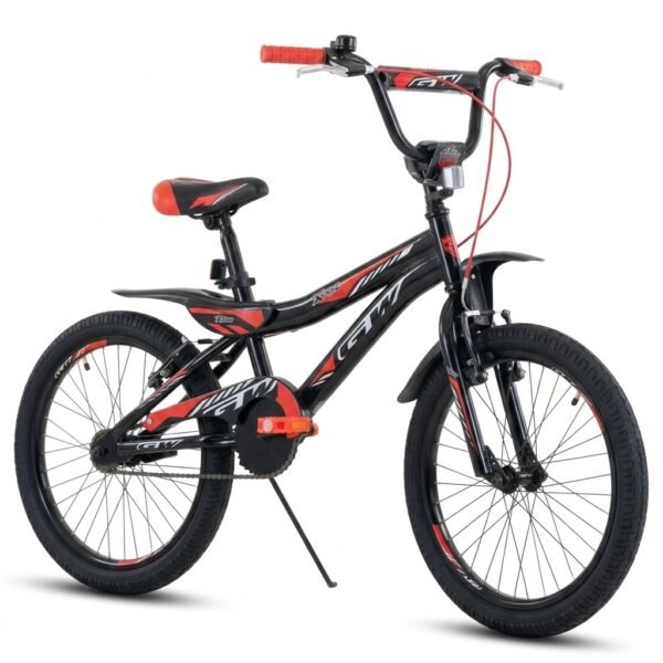 Bicicleta para niños rin 20 GW TXT-650 color negro y rojo vivo, con guardafangos y paral - Wuilpy Bike