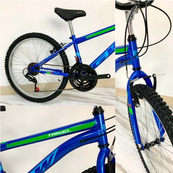 Bicicleta para niños rin 24 Gw. Frenos V-Brake, manecillas 3x6 velocidades. Wuilpy Bike. Azul