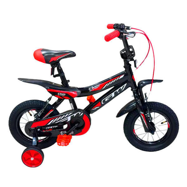 Bicicleta para niños rin 12 Gw Negro Rojo Blanco. Wuilpy Bike