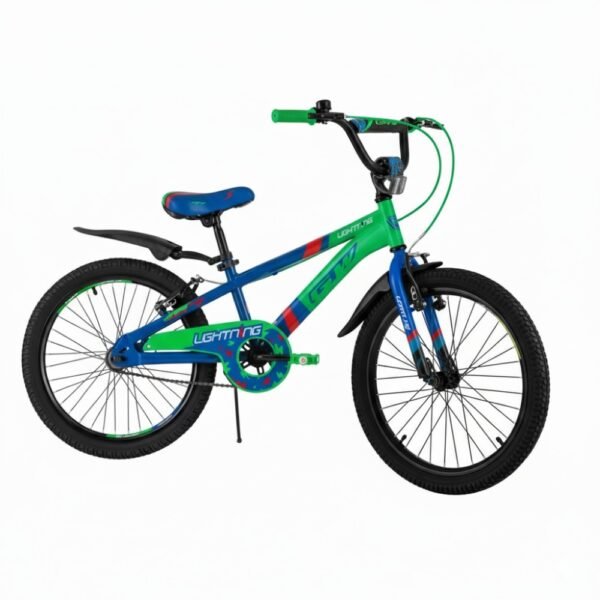 Bicicleta para niños rin 20 GW Lightning color verde esmeralda y azul índigo, con guardafangos y paral - Wuilpy Bike