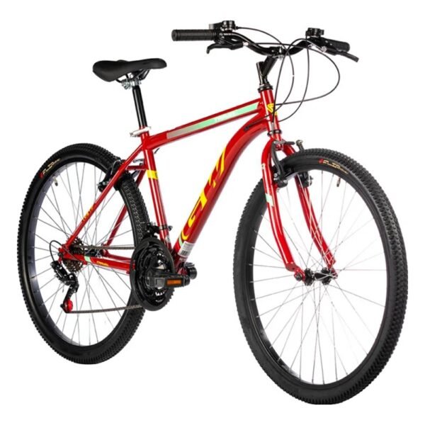 Bicicleta para niños rin 24 GW Travel color rojo dark y verde clear, con 18 velocidades y frenos V-Brake - Wuilpy Bike