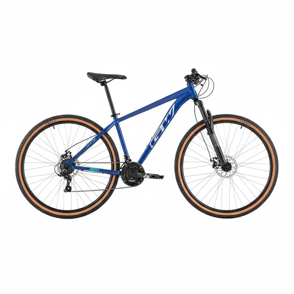 Bicicleta rin 29 de montaña MTB GW Monkey azul zafiro y gris plata, vista lateral – Wuilpy Bike